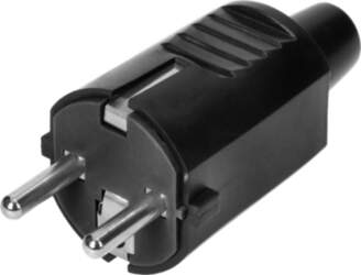 ORNO Workshop plug 2P+E Uni-Schuko, black