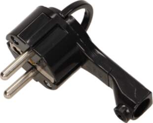 ORNO Flat plug with handle, black
