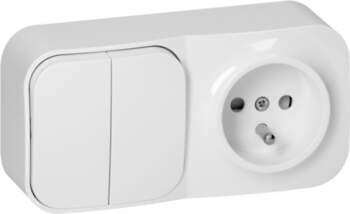 ORNO Surface-mounted two-button switch + Single