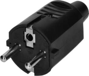 ORNO Workshop plug 2P+E Uni-Schuko, black