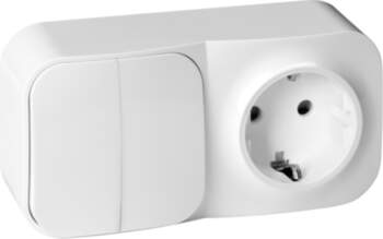 ORNO Surface-mounted two-button switch + Single