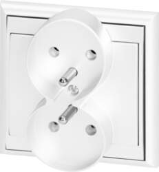 ORNO Flush-mounted double socket 2x2P+E Luna