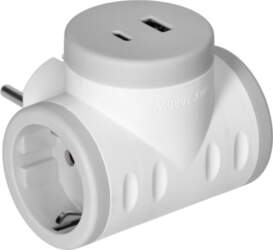 ORNO Socket splitter 2P+E(Schuko) with 2xUSB