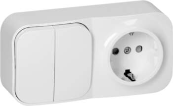 ORNO Surface-mounted two-button switch + Single