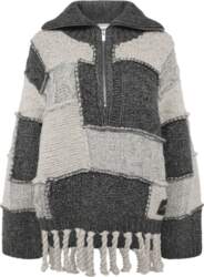 Ganni - Patchwork Fringe Sweater -