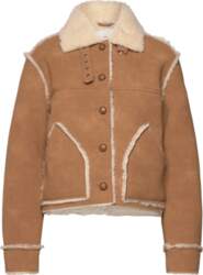 Monki - Faux Leather Shearling Jacket