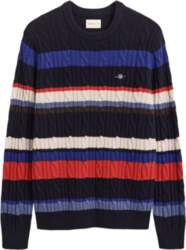 Gant - Lambswool Cable Striped C-Neck
