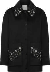 Sandro - Wool Coat Embellished With