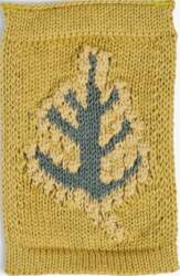 Smallstuff - Knitted Flag, Leaf, Blue