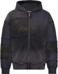 Weekday - Washed Patchwork Zip Hoodie
