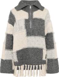 Ganni - Patchwork Fringe Sweater -