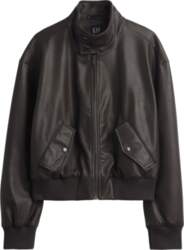 GAP - Cropped Leather Bomber Jacket
