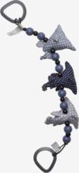 Smallstuff - Strollerchain, Fabric Elephants, Blue/