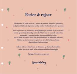 Specialday - Feriesider Til Mine Første