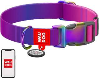 Waudog Nylon dog collar with QR