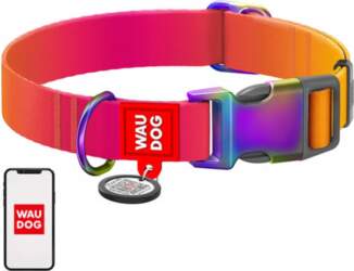 Waudog Nylon dog collar with QR