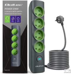 Qoltec Power strip with backlit switch