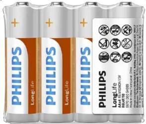 Battery PHILIPS AA LR6 LONGLIFE 4pcs