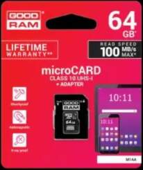GOODRAM Memory MicroSD Card - 64GB