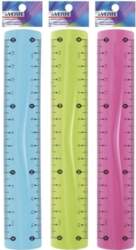 *Lineāls deVente Flex, 15cm, caurspīdīgs, asorti