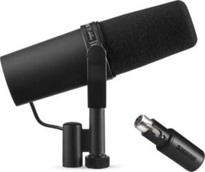 Shure SM7B + MVX2U XLR-to-USB Adapter