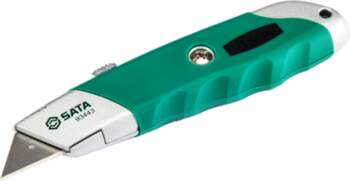 Trapezoidal (shrinking) knife with replaceable blade