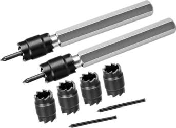 Drill set for drilling contact points