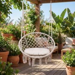 Piekaramais dārza krēsls Sofotel BOHO, bēšs
