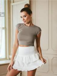 Sinsay - T-krekls Basic - bēšs