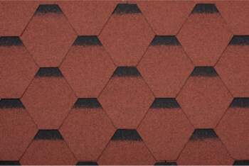 Bitumena dakstiņi STANDARD FORCE HEXAGONAL, Sarkans