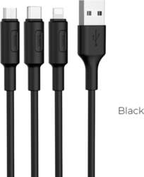 HOCO X25 3-in-1 kabelis USB-A–Lightning/Micro-USB/USB-C, 2