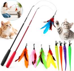 2X TELESCOPIC CAT ROD WITH FEATHERS