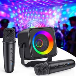 Black mini karaoke set, disco set