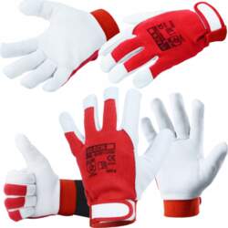 Black PROTECTIVE WORK GLOVES ASSEMBLY LEATHER