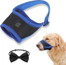 BOW TIE AND ADJUSTABLE DOG MUZZLE