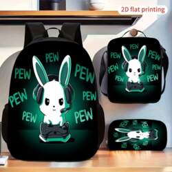 Cool Gaming Rabbit PEW Print 3-Piece