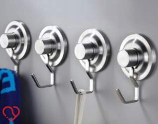 HOOKS WITH SUCTION CUP SILVER FOR