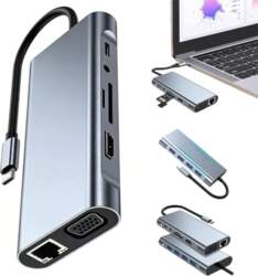 HUB USB-C ADAPTER DOCKING STATION WITH