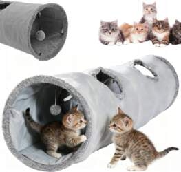 INTERACTIVE DOG CAT TUNNEL WITH BALL