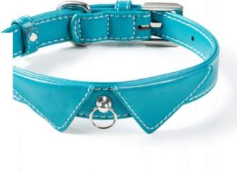 Leather cat dog collar adjustable with