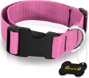 Reverse SOLID DOG COLLAR, ADJUSTABLE, 35-55cm