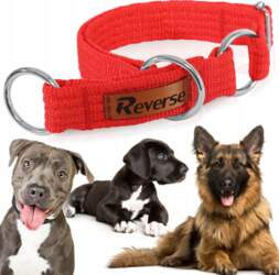 Reverse STRONG SEMI-CLAMP DOG COLLAR ADJUSTABLE