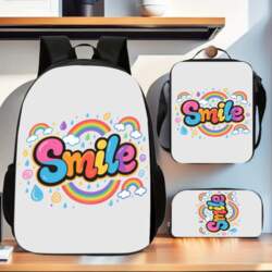 Smile 3-Piece Backpack Set: Polyester Computer