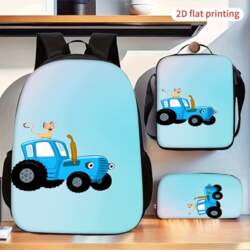 Tractor Cat Print Backpack Set with