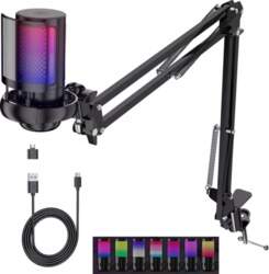 USB CONDENSER MICROPHONE GAMING RGB FOR