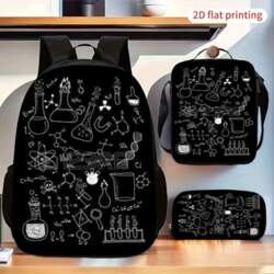 Chemistry Science Pattern 3-Piece Backpack Lunch