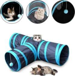 Folding cat tunnel labyrinth interactive toy