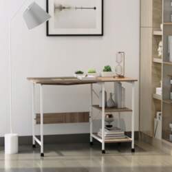 Folding computer table on wheels MDF