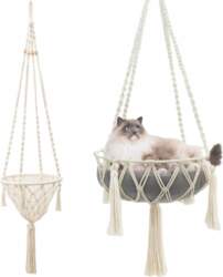 Hammock Cat Bed Hanging Boho Macrame