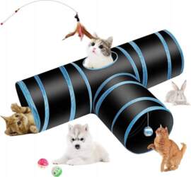 Interactive cat tunnel rabbit ferret t-type